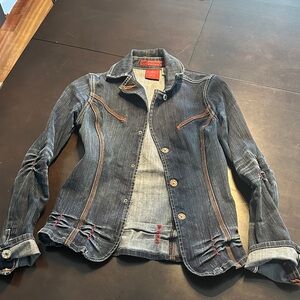 Parasuco Dark Blue Denim Jacket with Red Stitching